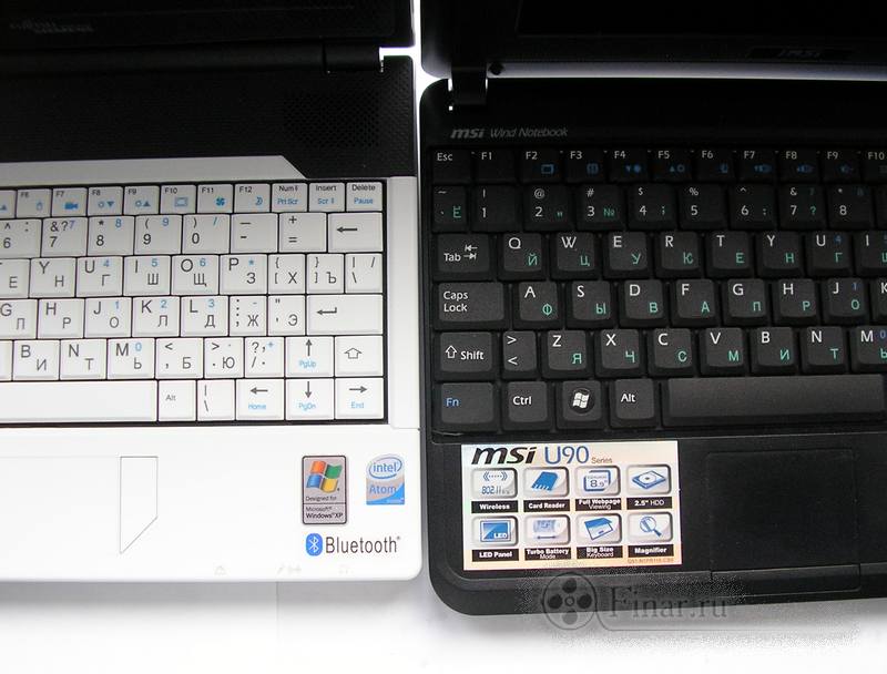 Fujitsu Amilo Mini Ui 3520 и MSI Wind U90 - клавиатуры